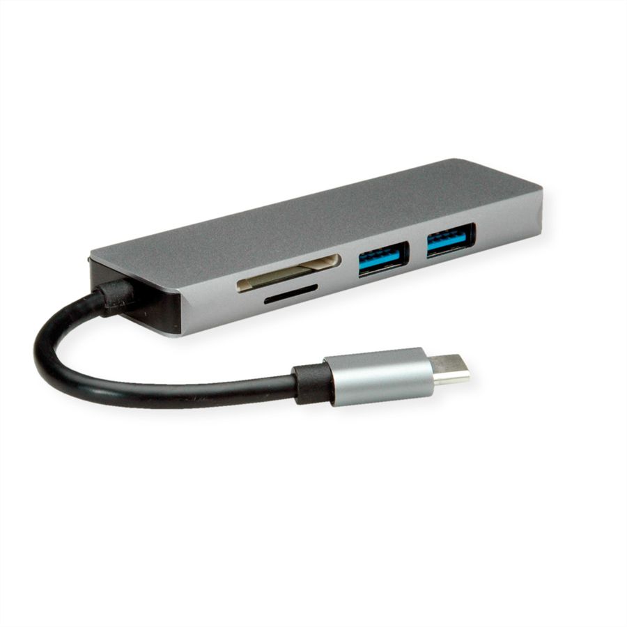 ROLINE Dockingstation USB Typ C, 4K HDMI, 2x USB 3.2 Gen1 (Typ A), SD/MicroSD