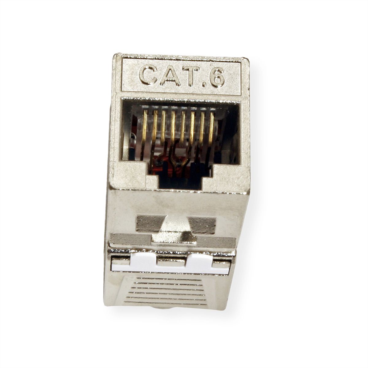 ROLINE Cat.6 (Class E) Keystone, geschirmt, werkzeuglos, SLIM, silberfarben