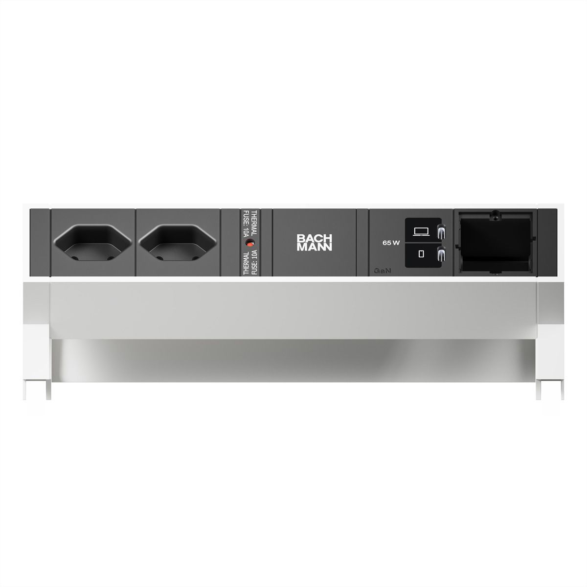 BACHMANN DESK2 2xCH 90° 1xUSB C/C 65W, 1xCM L=0,2m RAL9010