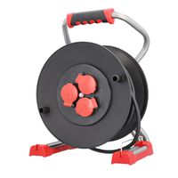 BACHMANN Touret de câble professionnel 3xCEE7/3 H07RN-F 3G1,5mm² 40,0m CEE7/7, Mesure par phase, mesure différentielle