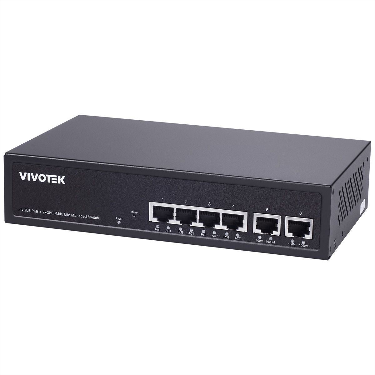 Vivotek AW-GEL-065A-060 PoE-Switch Lite Managed 4x GE PoE+ / 2x GE UTP, 60 Watt