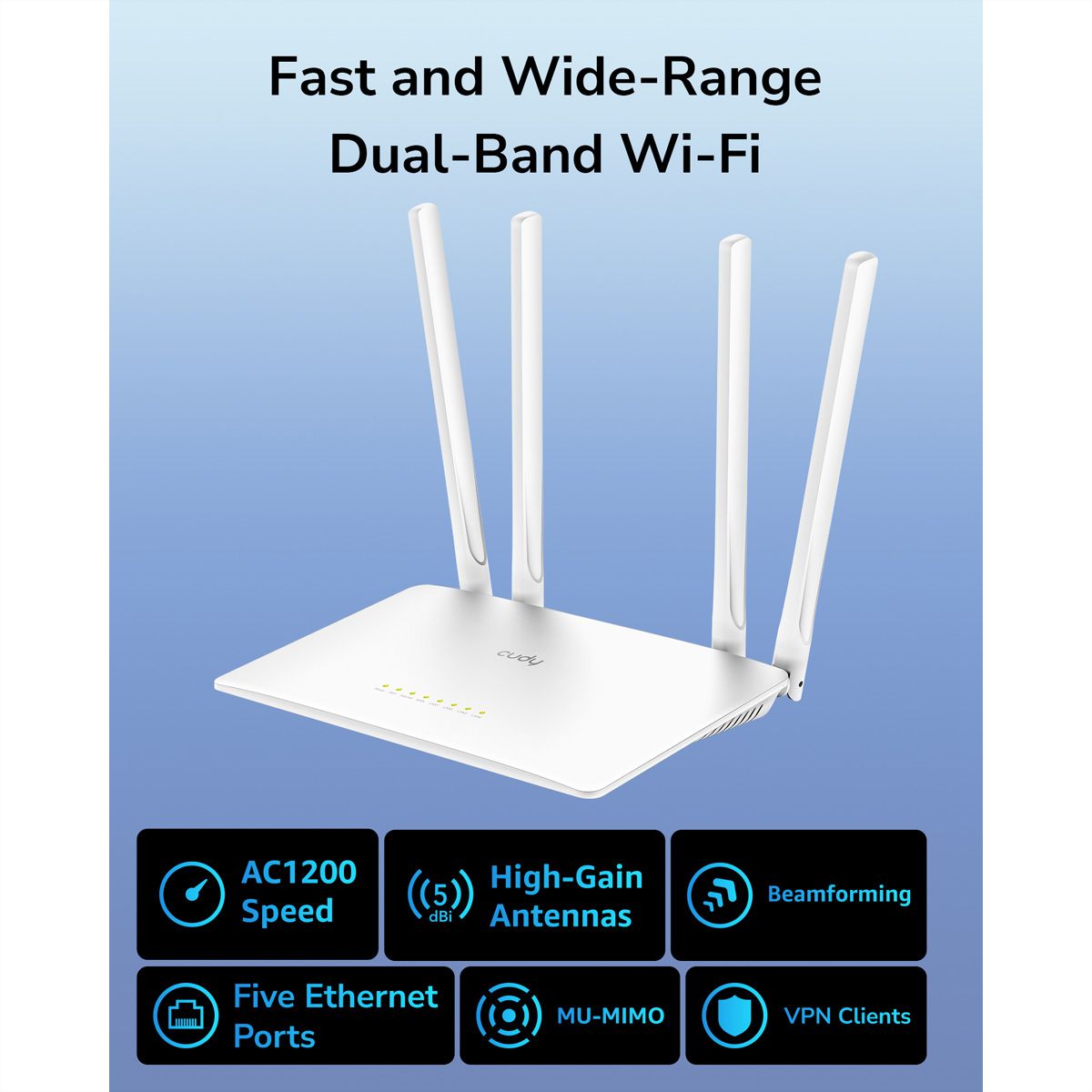 CUDY WR1200 AC1200 Routeur WiFi