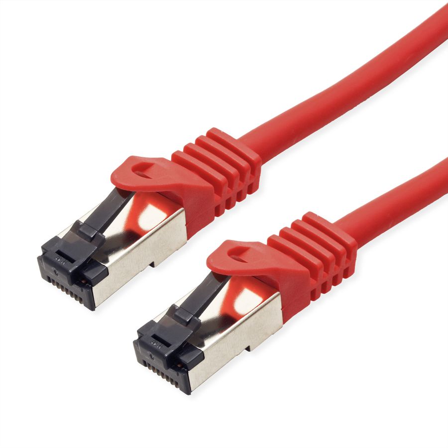 VALUE S/FTP-(PiMF-) Patchkabel Cat.8 (Class I), LSOH, PoE, Litzendraht, rot, 2 m