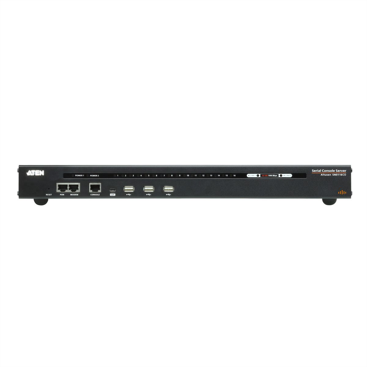 ATEN SN0116CO Serveur console série à 16 ports avec double alimentation/réseau local