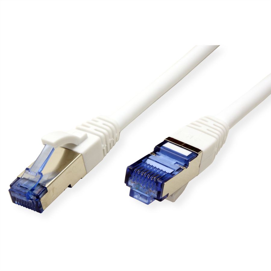 Cordon VALUE Cat.6A (Classe EA) / 10 Gigabit S/FTP, LSOH, blanc, 0,5 m