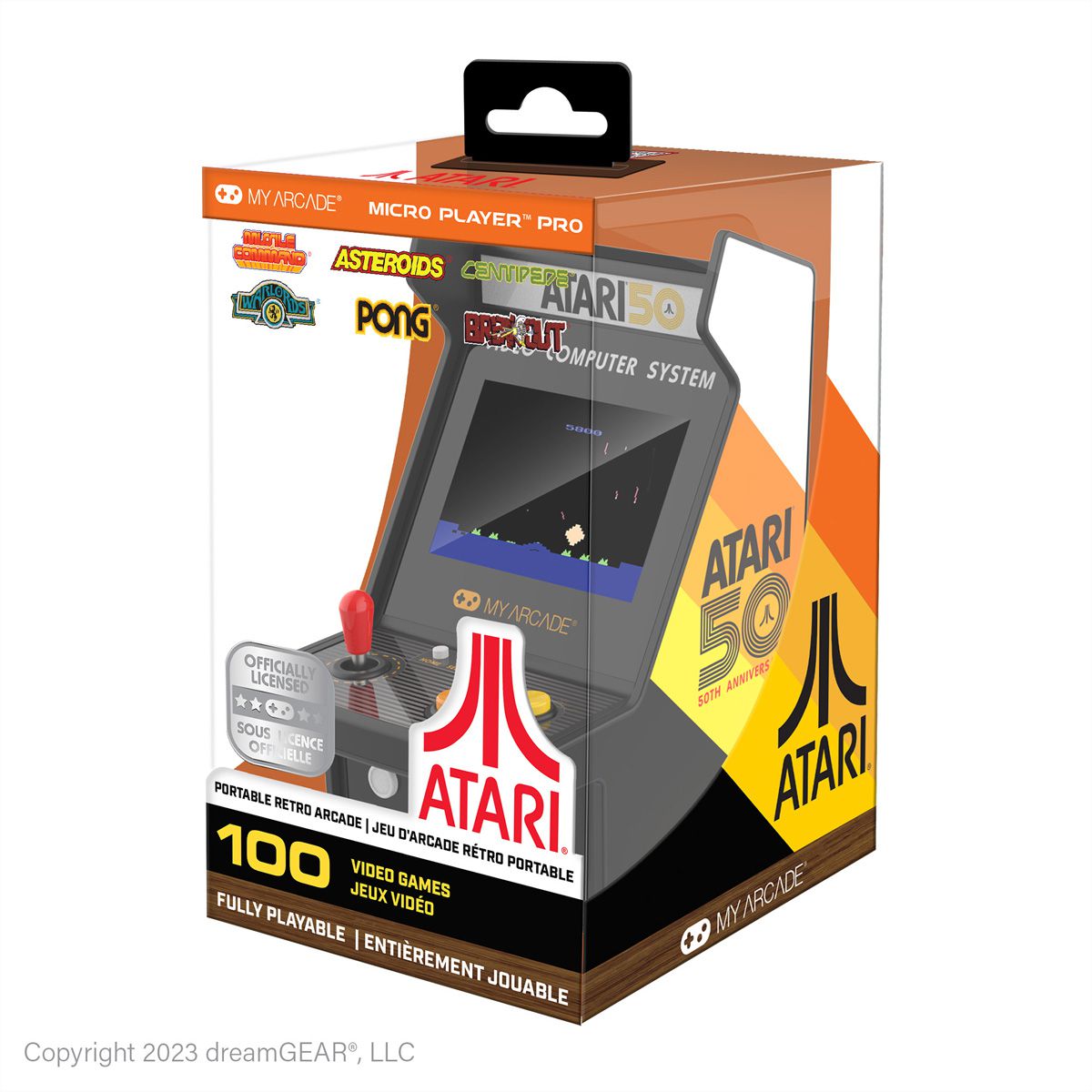 My Arcade ATARI Micro Player Pro, Mini-Arcade, 100 Spiele, 2.75" Display