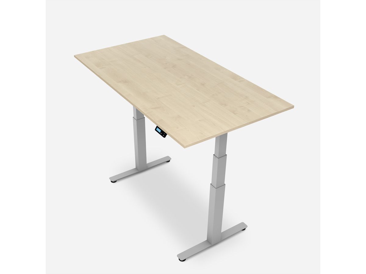 WRK21 Bureau Work 180 x 80 cm, Hauteur réglable, Mandal érable / Gris
