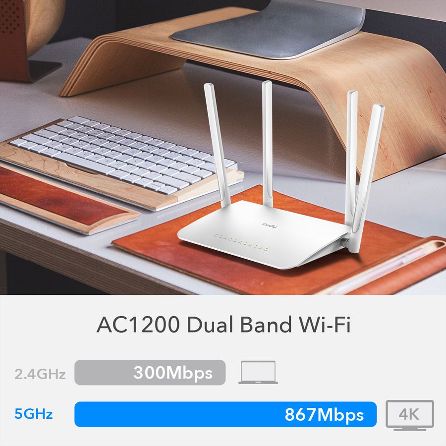 CUDY WR1300 AC1200 Routeur WiFi Mesh, Gigabit