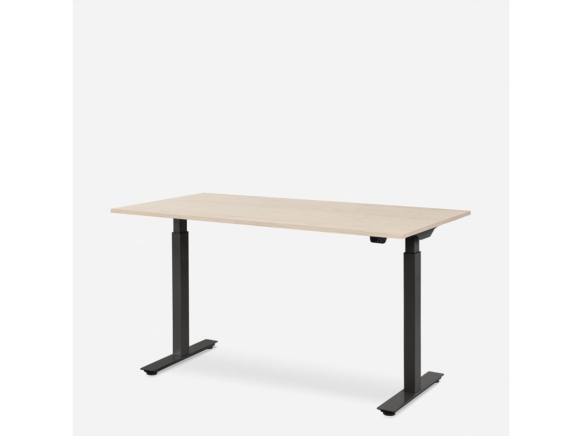 WRK21 Schreibtisch Smart 100 x 60 cm, Höhenverstellbar, Mandal Ahorn / Schwarz