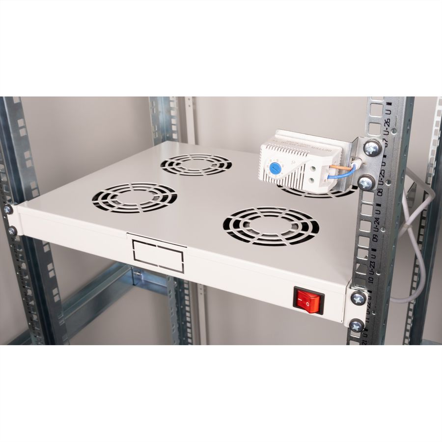 ROLINE 19-Zoll Lüftereinheit 4 Lüfter, Thermostat grau