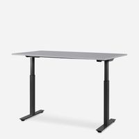 WRK21 Schreibtisch Smart 120 x 80 cm, Höhenverstellbar, Grau Uni / Schwarz