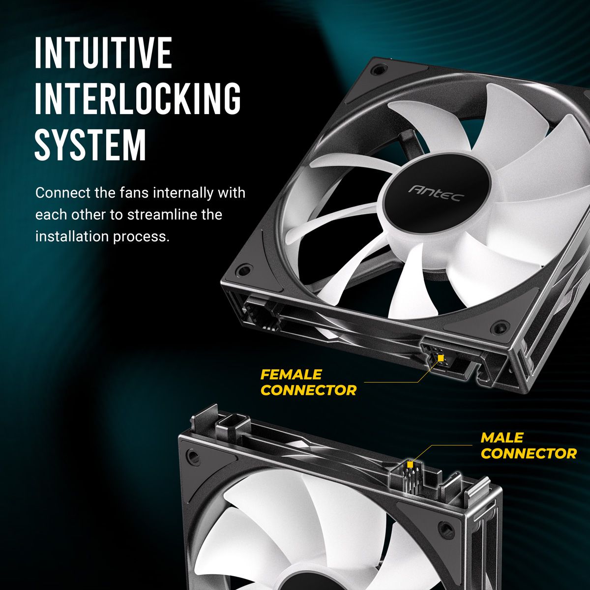 ANTEC C120 ARGB Fan PC Gehäuselüfter 120mm 3er Pack, schwarz