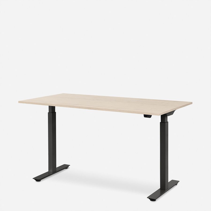 WRK21 Schreibtisch Smart 180 x 80 cm, Höhenverstellbar, Mandal Ahorn / Schwarz