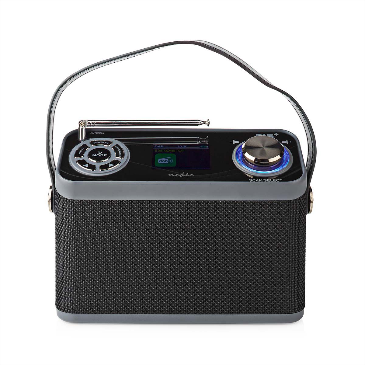 Nedis DAB+ Radio Tischradio, schwarz, Bluetooth, Akku