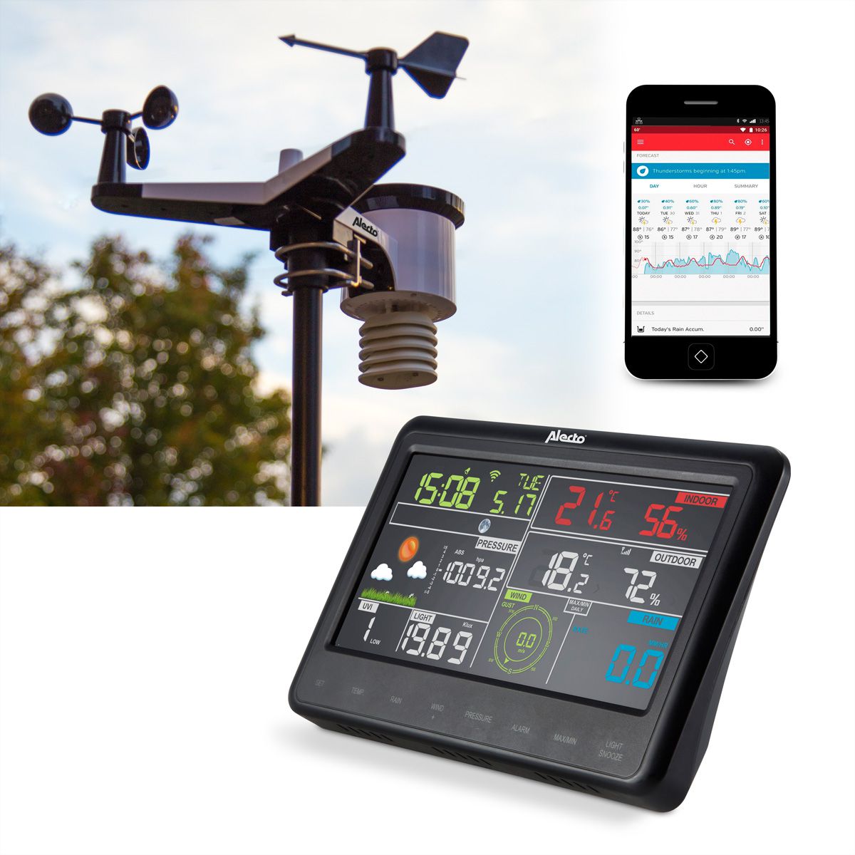 Alecto Station météo WS-5500 8 en 1 WIFI avec application