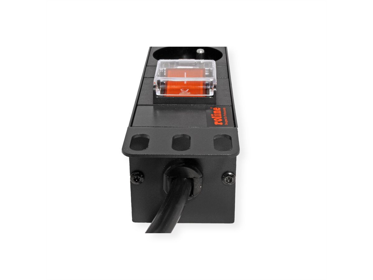 ROLINE Prise multiple 19", 8 ports, avec interrupteur, noir, 1,8 m