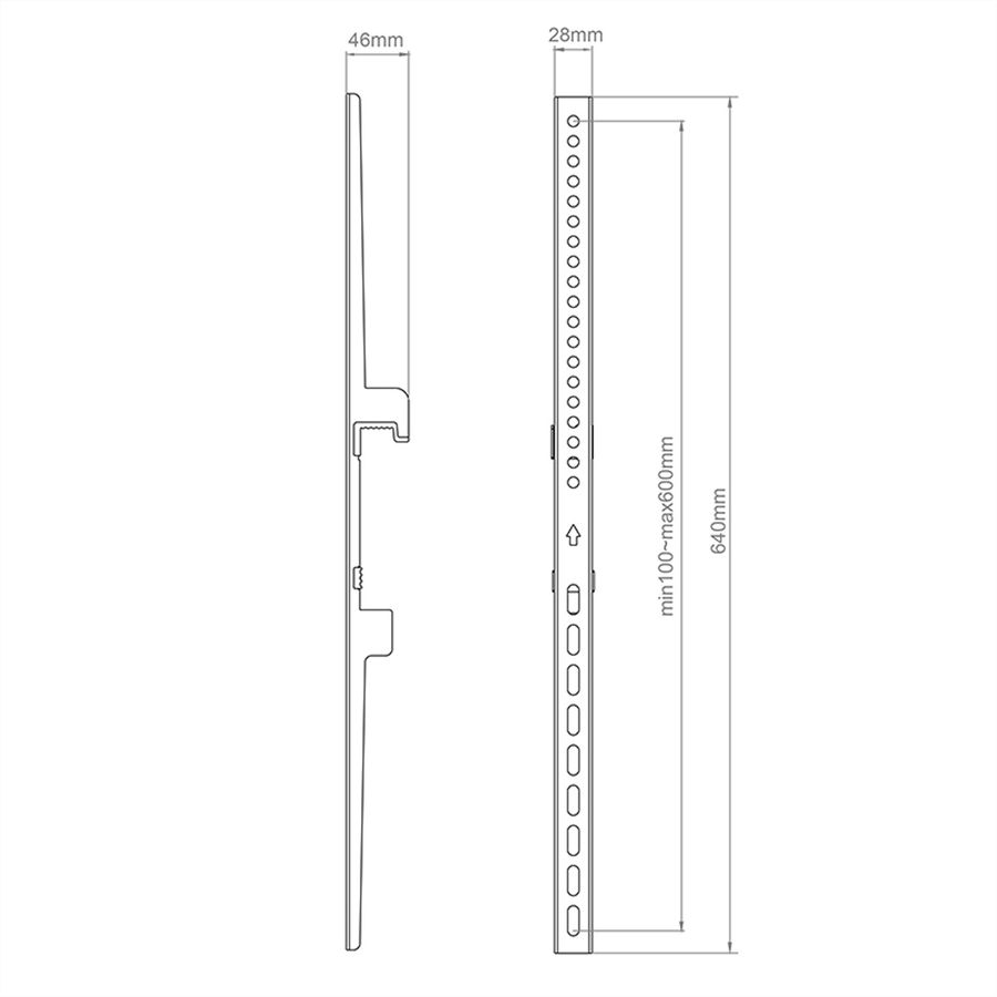 Hagor Adapterarme CPS - Fixed Arms VESA 600, schwarz