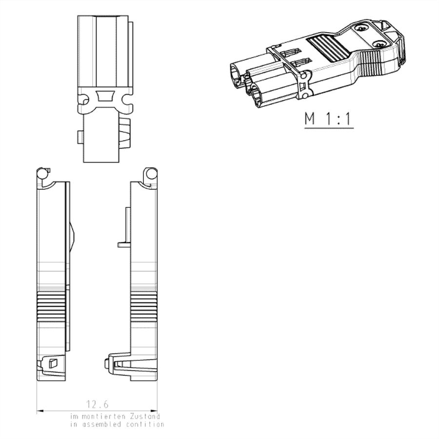 BACHMANN Connecteur à visser mâle GST18i3