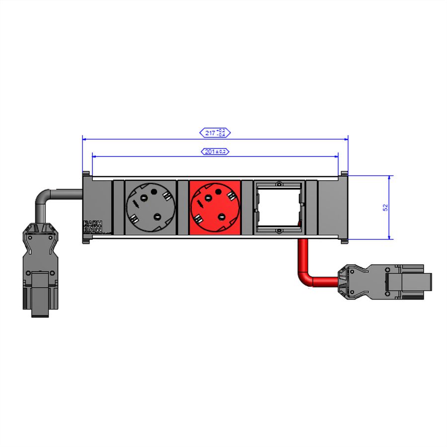 BACHMANN CONI 1xCEE7/3 1xCEE7/3 rouge
