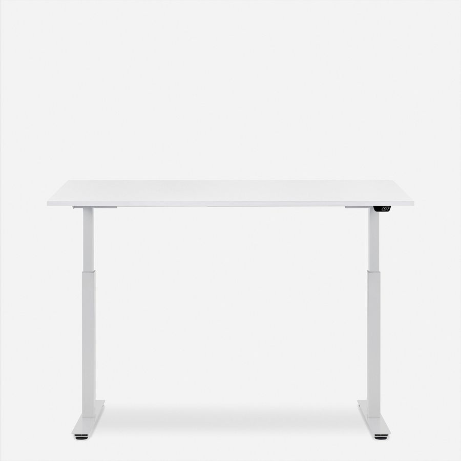 WRK21 Bureau Smart 180 x 80 cm, Hauteur réglable, Blanc uni / Blanc