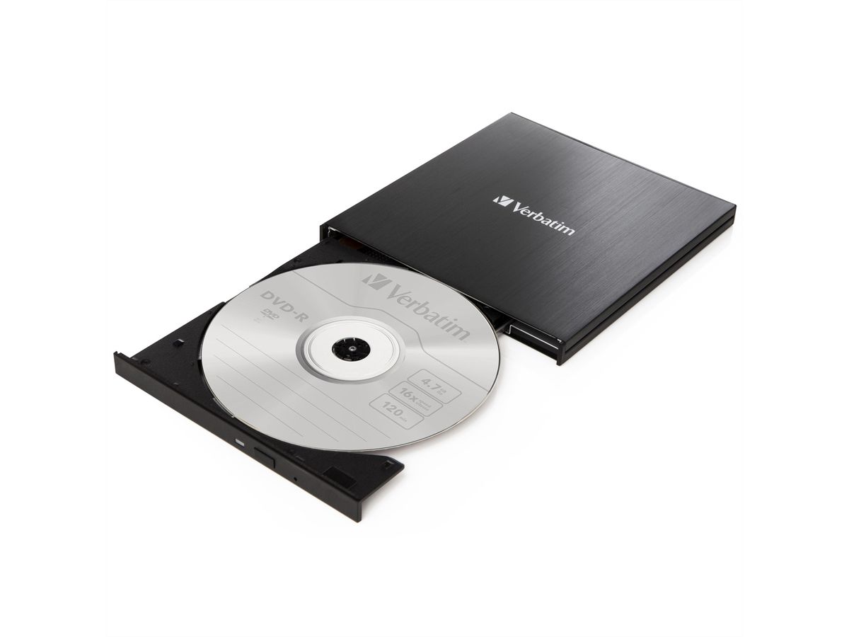 Verbatim CD/DVD Lecteur externe, USB-C 3.2, 1,5 GBit/s