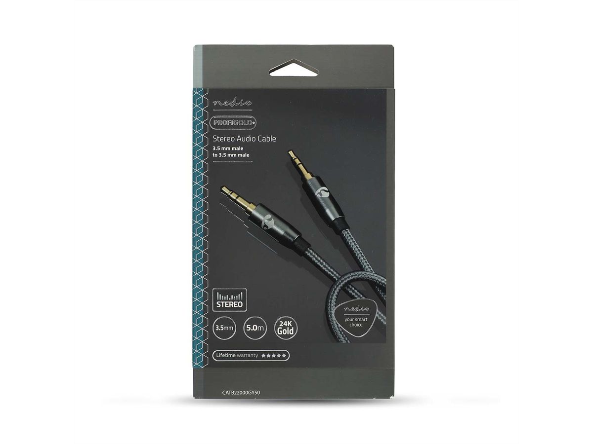 Nedis Câble 3.5mm M / M, gris, 5 m