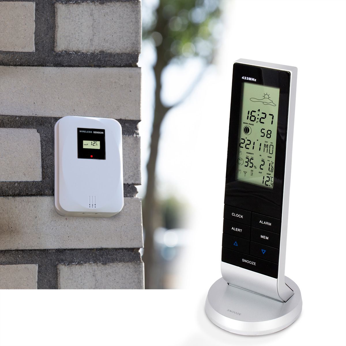 Station météo Alecto WS-1150 noir-argent, avec capteur extérieur sans fil