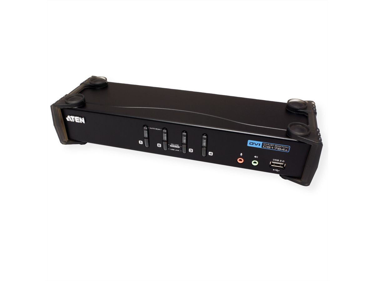 ATEN CS1764A KVM Switch DVI, USB, Audio, USB-Hub, 4 Ports