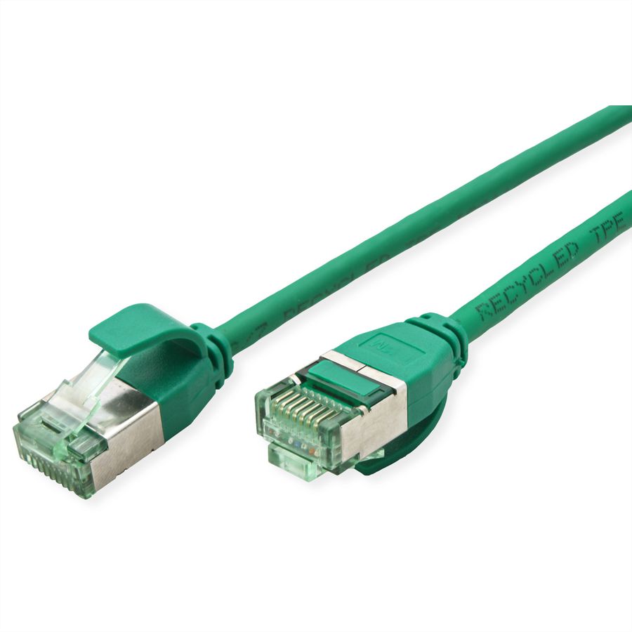 ROLINE RM Cordon DataCenter U/FTP Cat.6A (Classe EA), slim, vert, 0,15 m