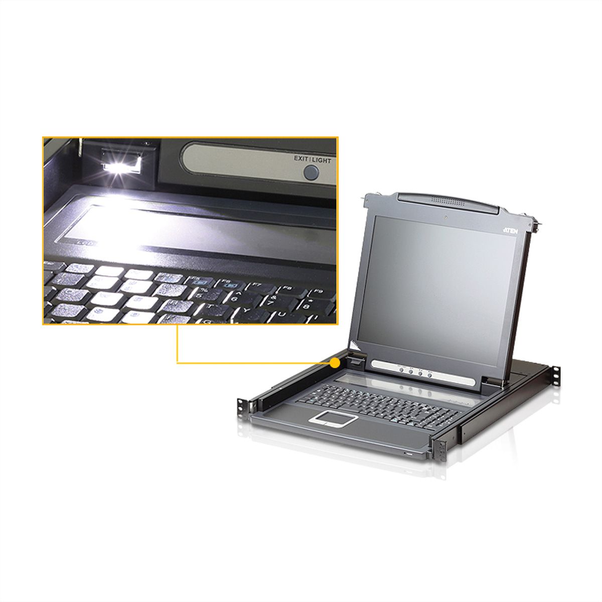ATEN CL1000M Console KVM, LCD 43cm, VGA, PS/2, DE-Layout