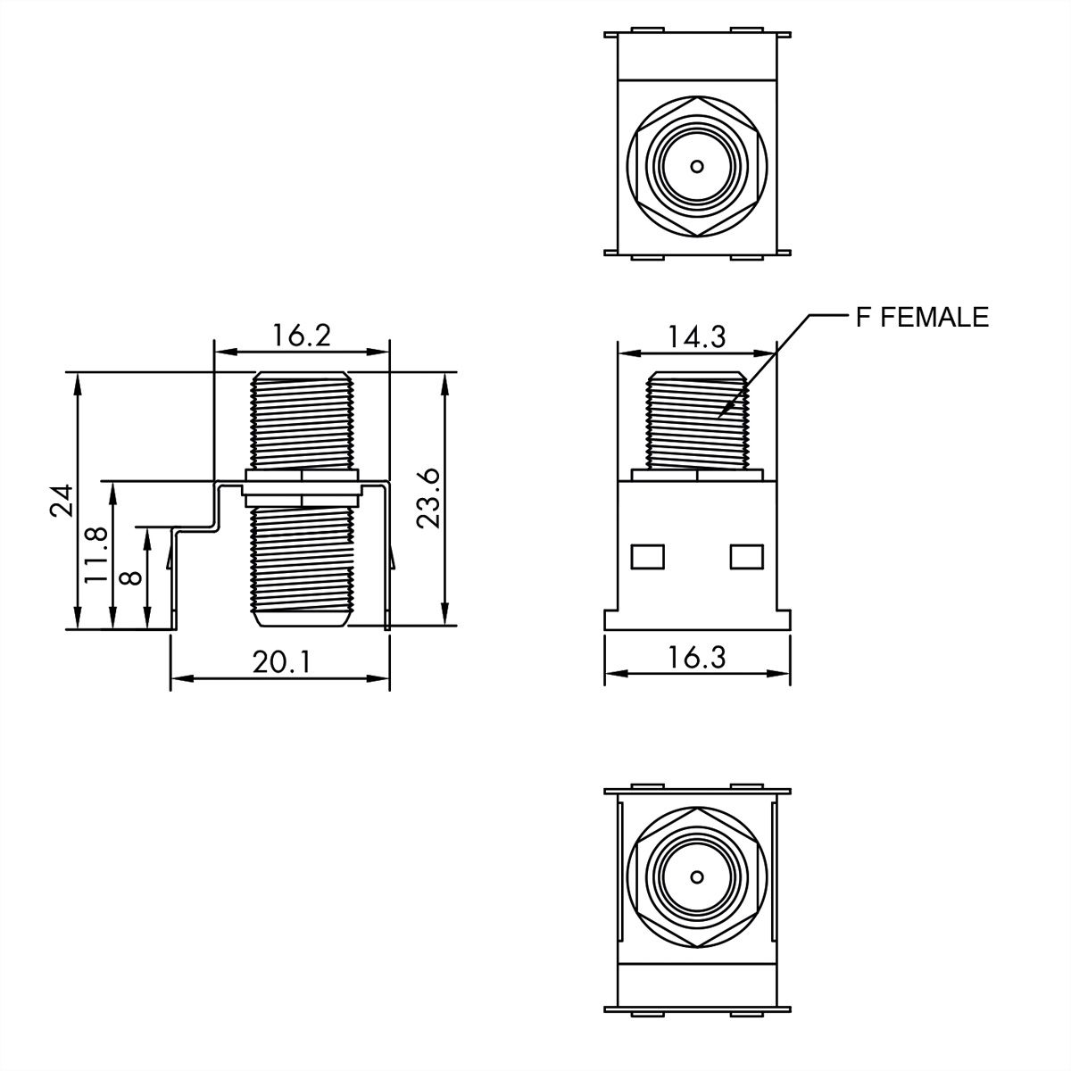 ROLINE F-Typ Keystone-Kupplung, Metall