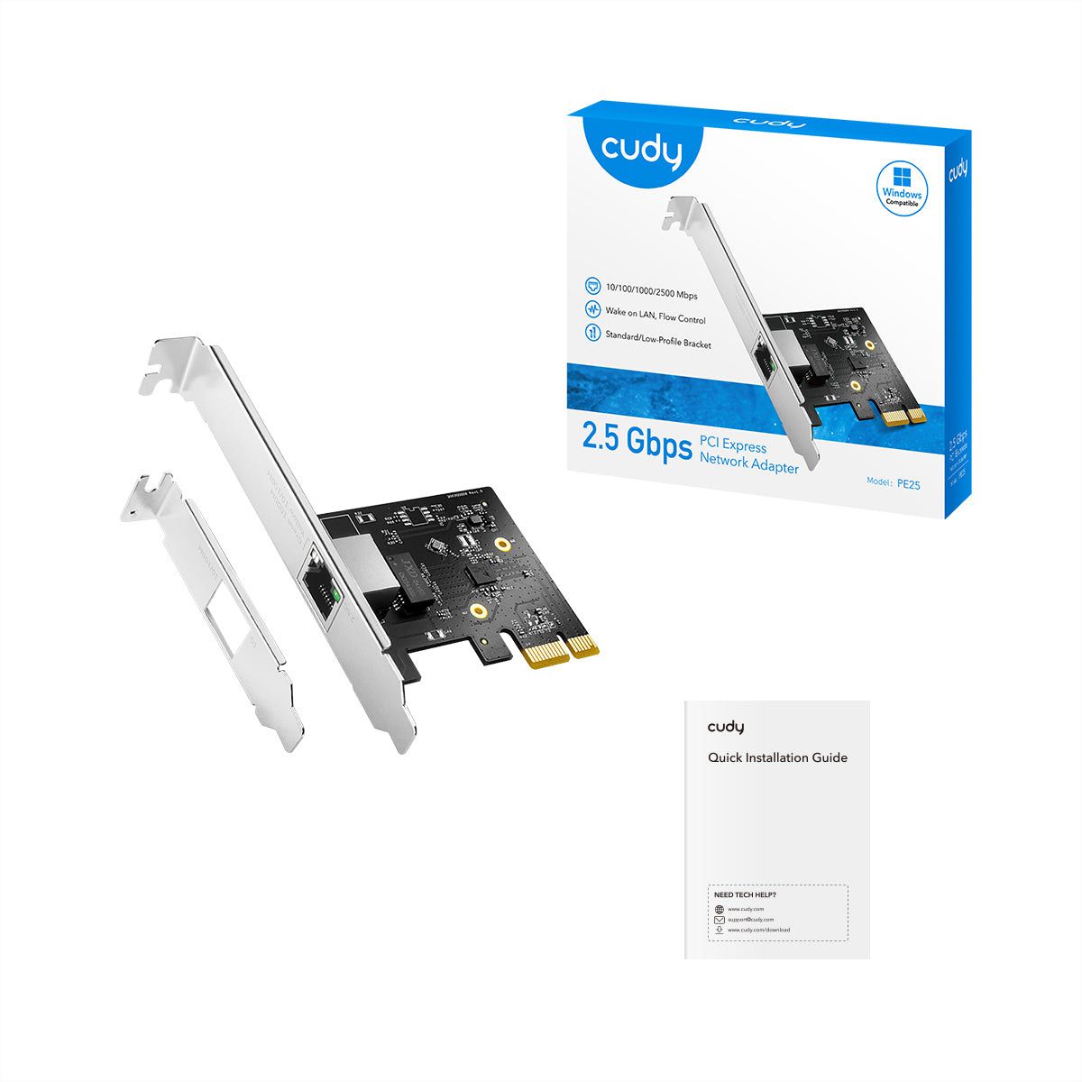 CUDY PE25 Adaptateur 2.5G PCI Express