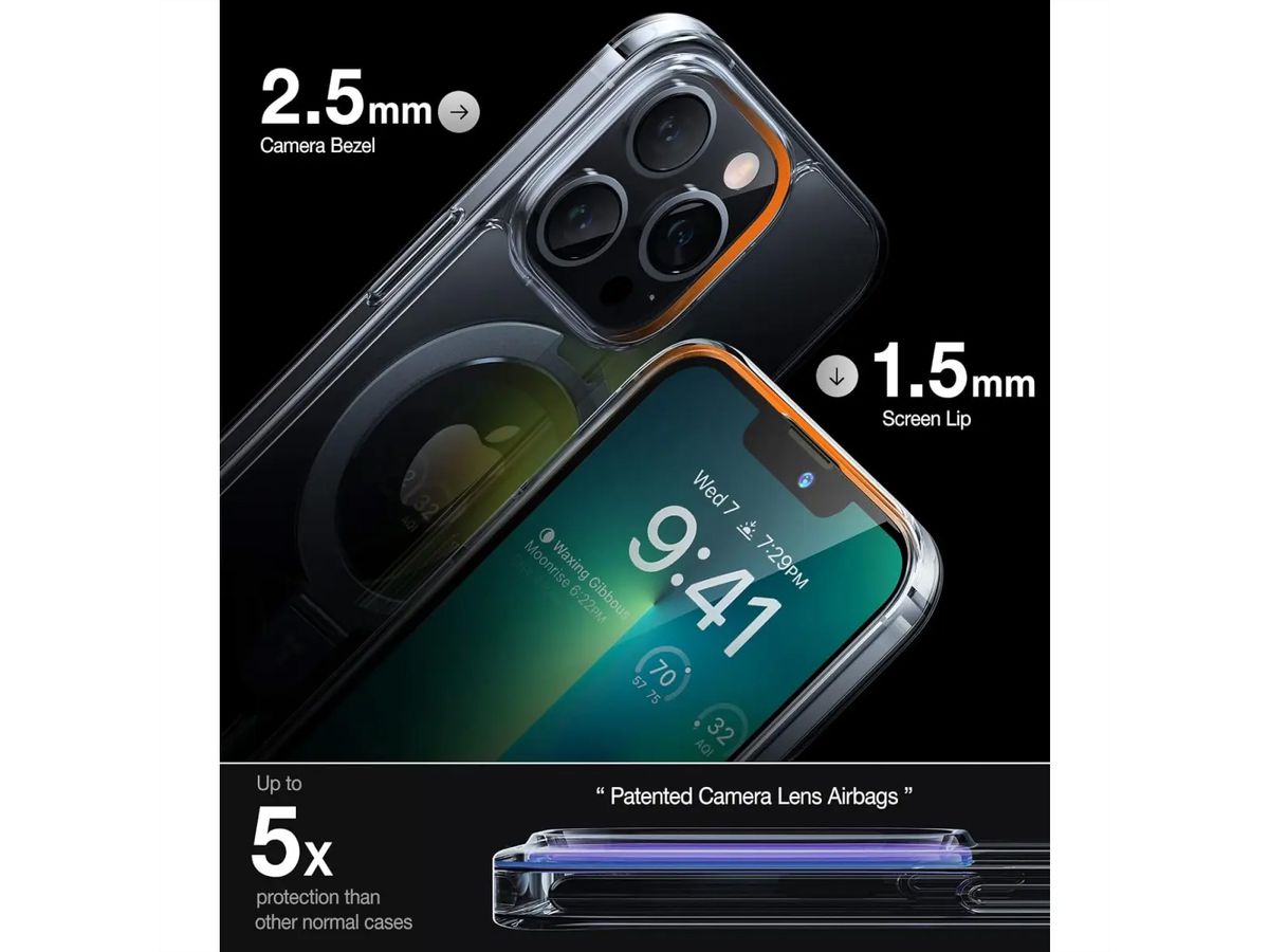 Torras UPRO Ostand Schutzhülle, iPhone 13 Pro, MagSafe, transparent