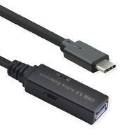 ROLINE Câble prolongateur USB 3.2 Gen 1 actif, Type A - C, noir, 10 m