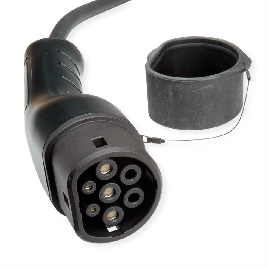 ROLINE E-Auto Ladekabel Typ2, 1-phasig, 250VAC (1P+N+E), 32 A, 7,4 kW, 7,5 m