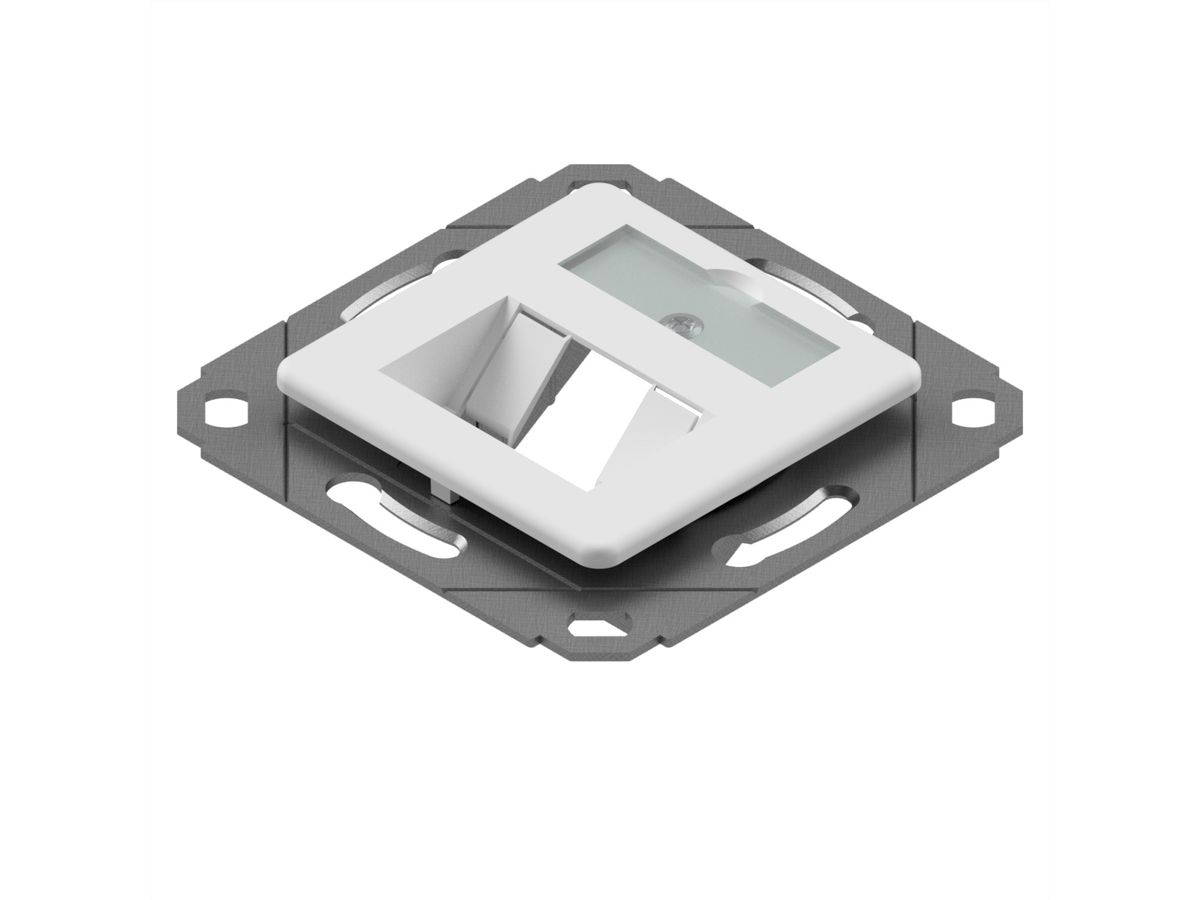 EasyLan preLink / fixLink Plastron pour module, 1 port, plaque centrale 9x31,8 mm RAL 9010