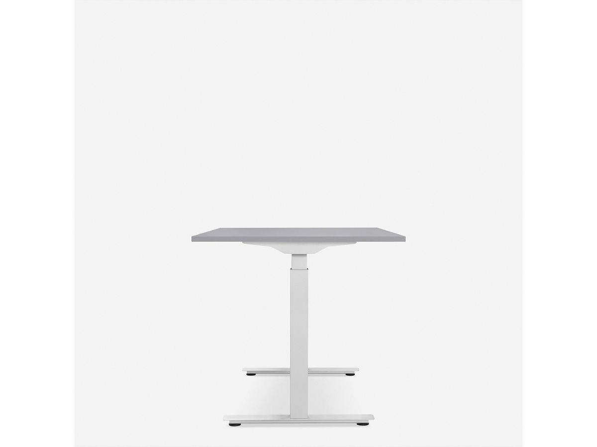 WRK21 Schreibtisch Smart 100 x 60 cm, Höhenverstellbar, Grau Uni / Weiss