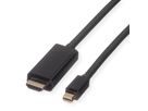 ROLINE Mini DisplayPort Kabel, Mini DP-UHDTV, ST/ST, schwarz, 3 m