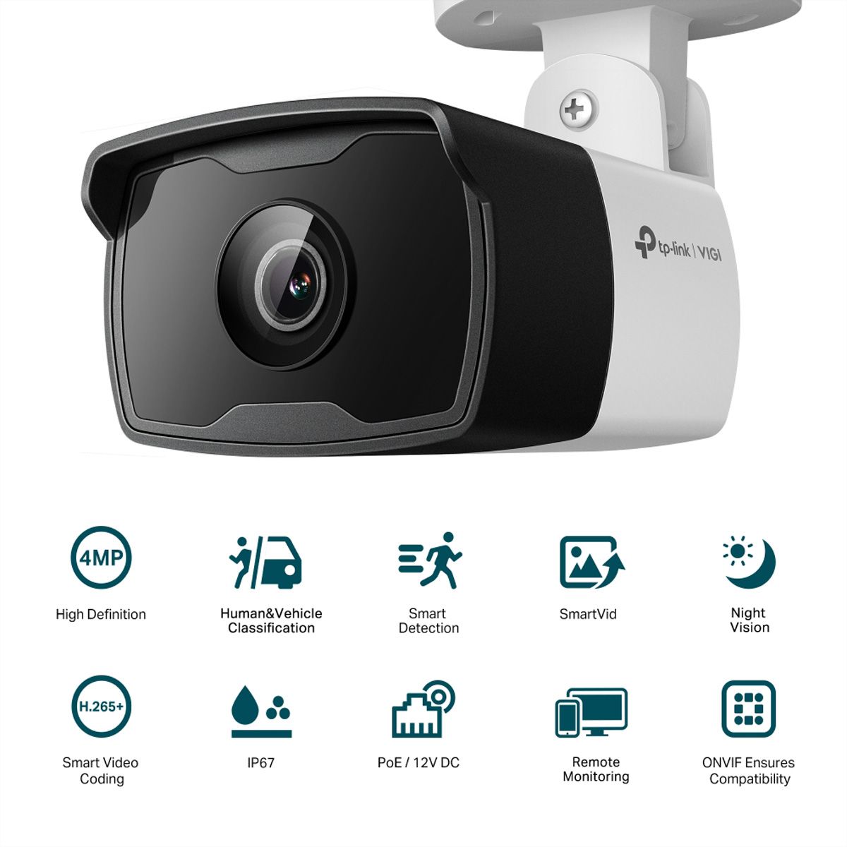 TP-Link VIGI C340I(4mm) Bullet-Kamera 4 MP, 75.1°, IR-LED 30m