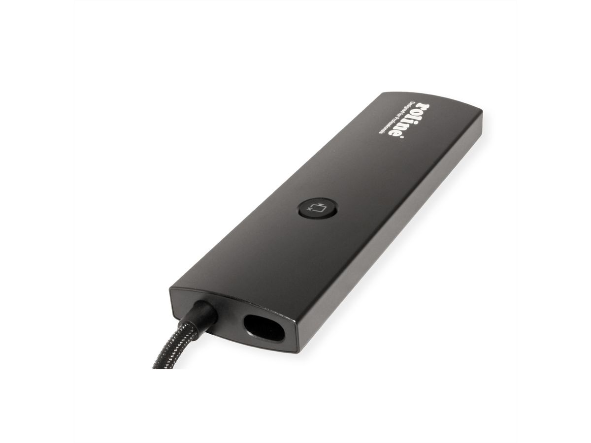ROLINE USB 3.2 Gen2 Typ C Multiport Dockingstation, HDMI 4K60, USB 3.2 Gen2, USB-C PD, LAN, SD-Card Reader