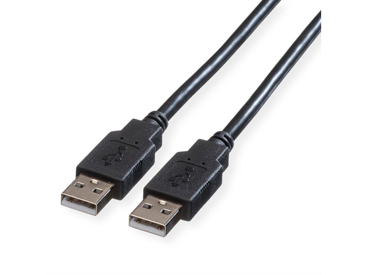 ROLINE USB 2.0 Kabel, Typ A-A, Typ A-A, schwarz, 3 m