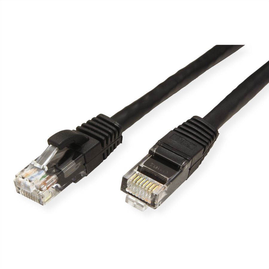 Cordon VALUE Cat.6A (Classe EA) / 10 Gigabit UTP, noir, 0,3 m