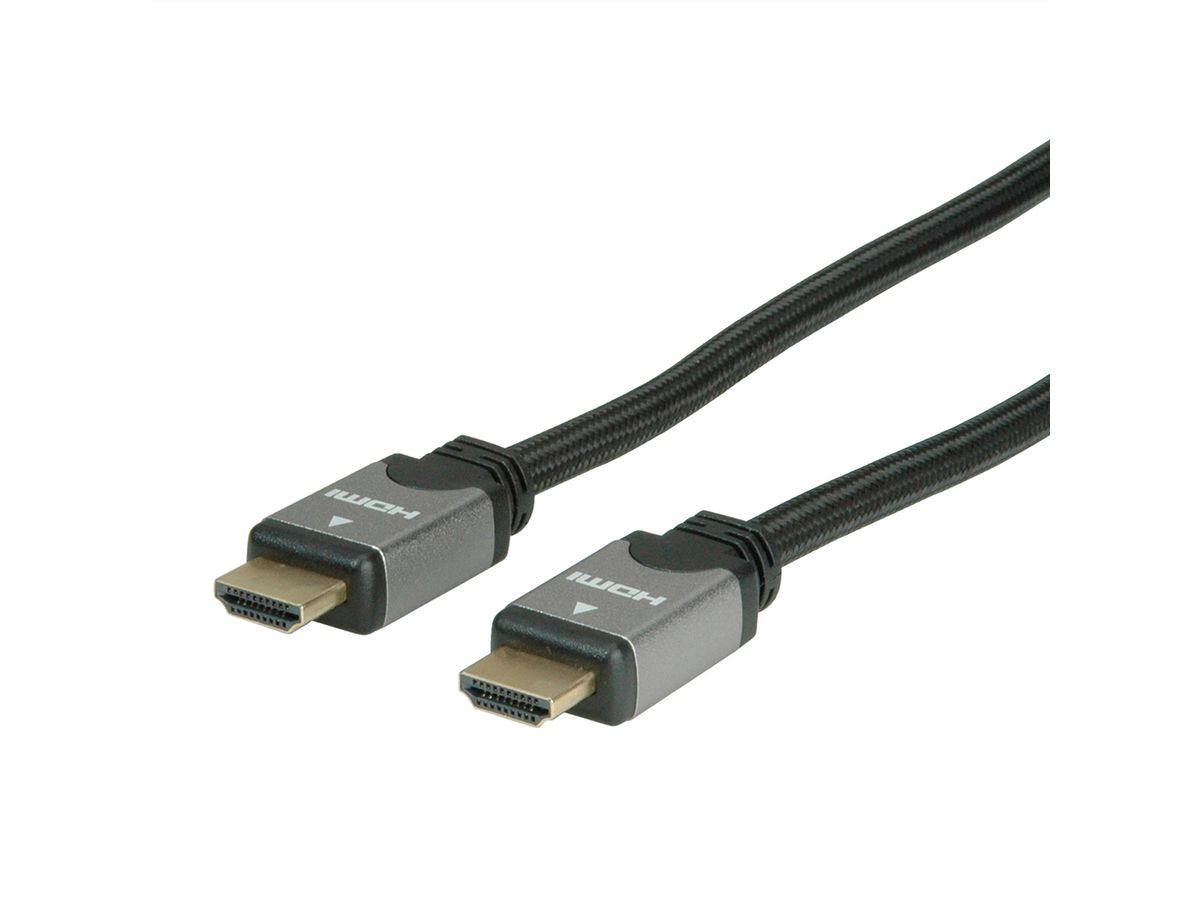 ROLINE HDMI High Speed Kabel mit Ethernet, ST-ST, schwarz / silber, 10 m