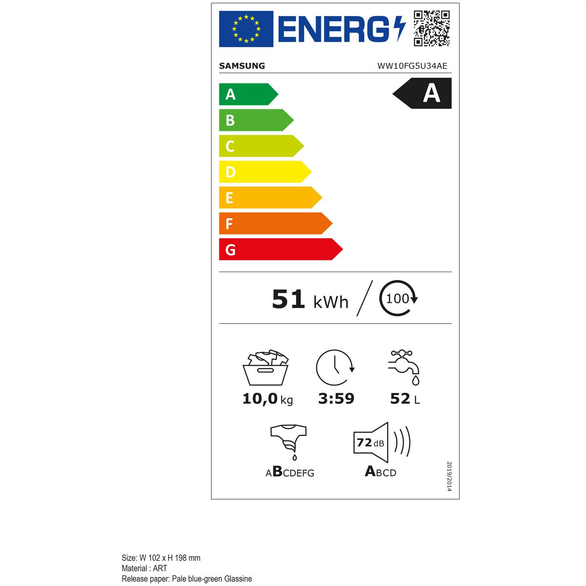 Samsung lave-linge WW5000 10kg, A, AI EcobubbleTM