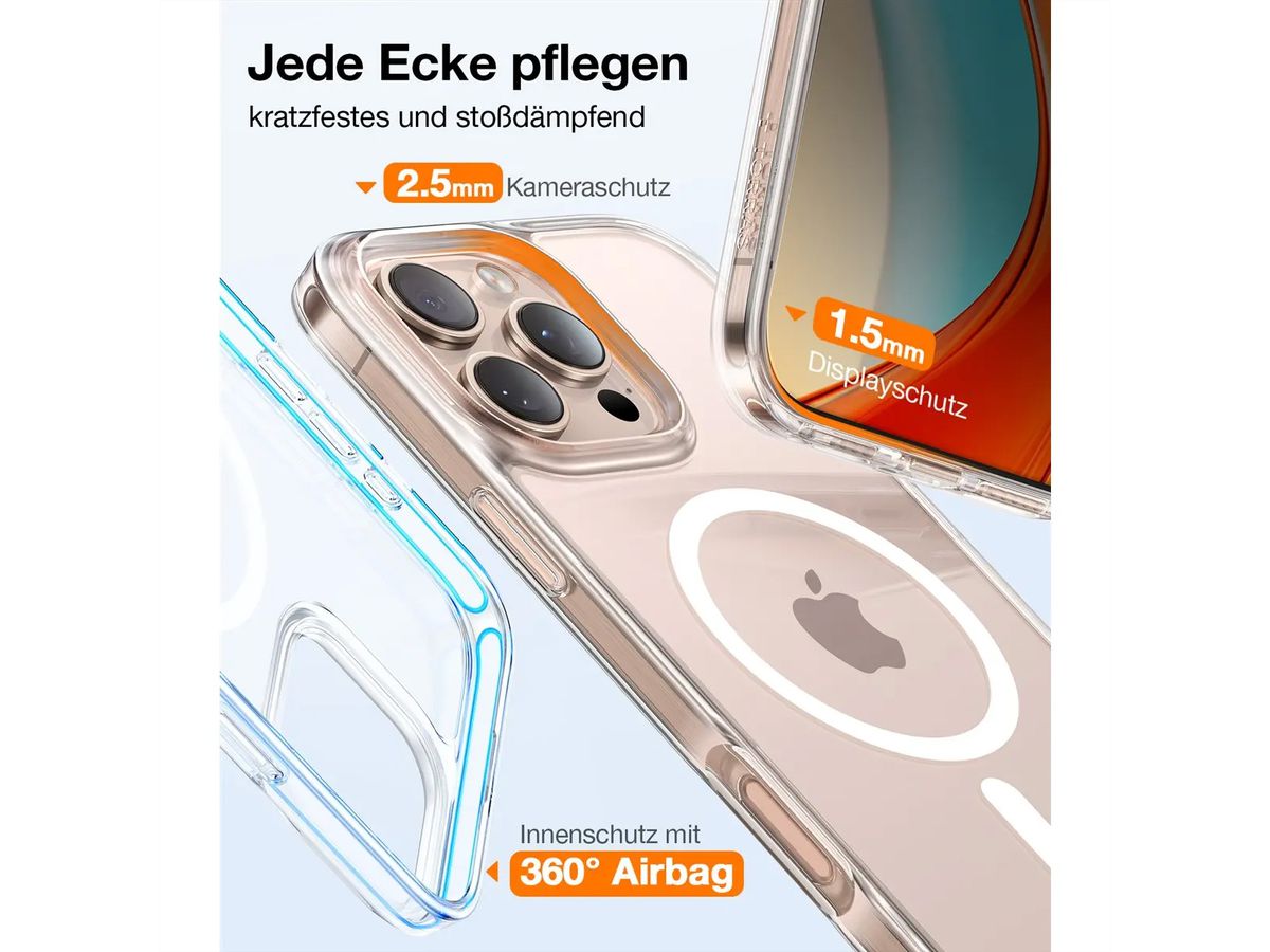 Torras Diamond Schutzhülle, iPhone 16 Pro Max, MagSafe, transparent
