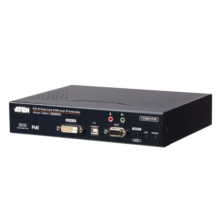 ATEN KE6922T Émetteur KVM 2K DVI-D Dual Link sur IP avec double SFP et PoE