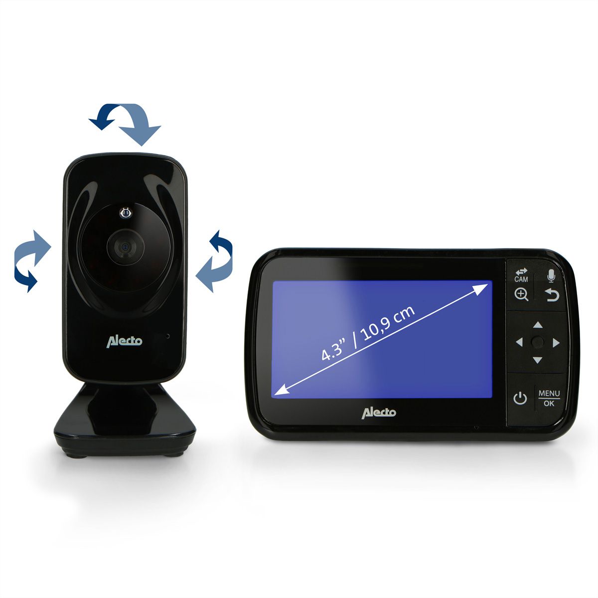 Alecto Babyphone DVM149 avec caméra, écran couleur 4.3", noir