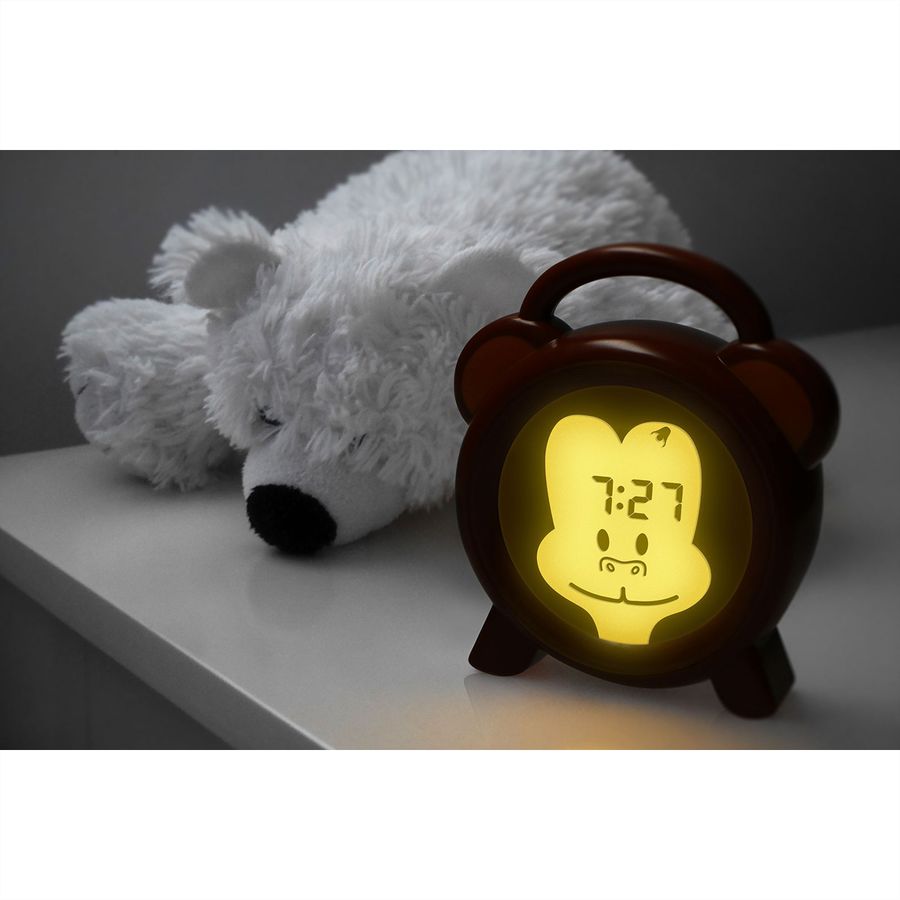 Alecto Baby entraîneur de sommeil veilleuse et réveil BC-100 singe, brun