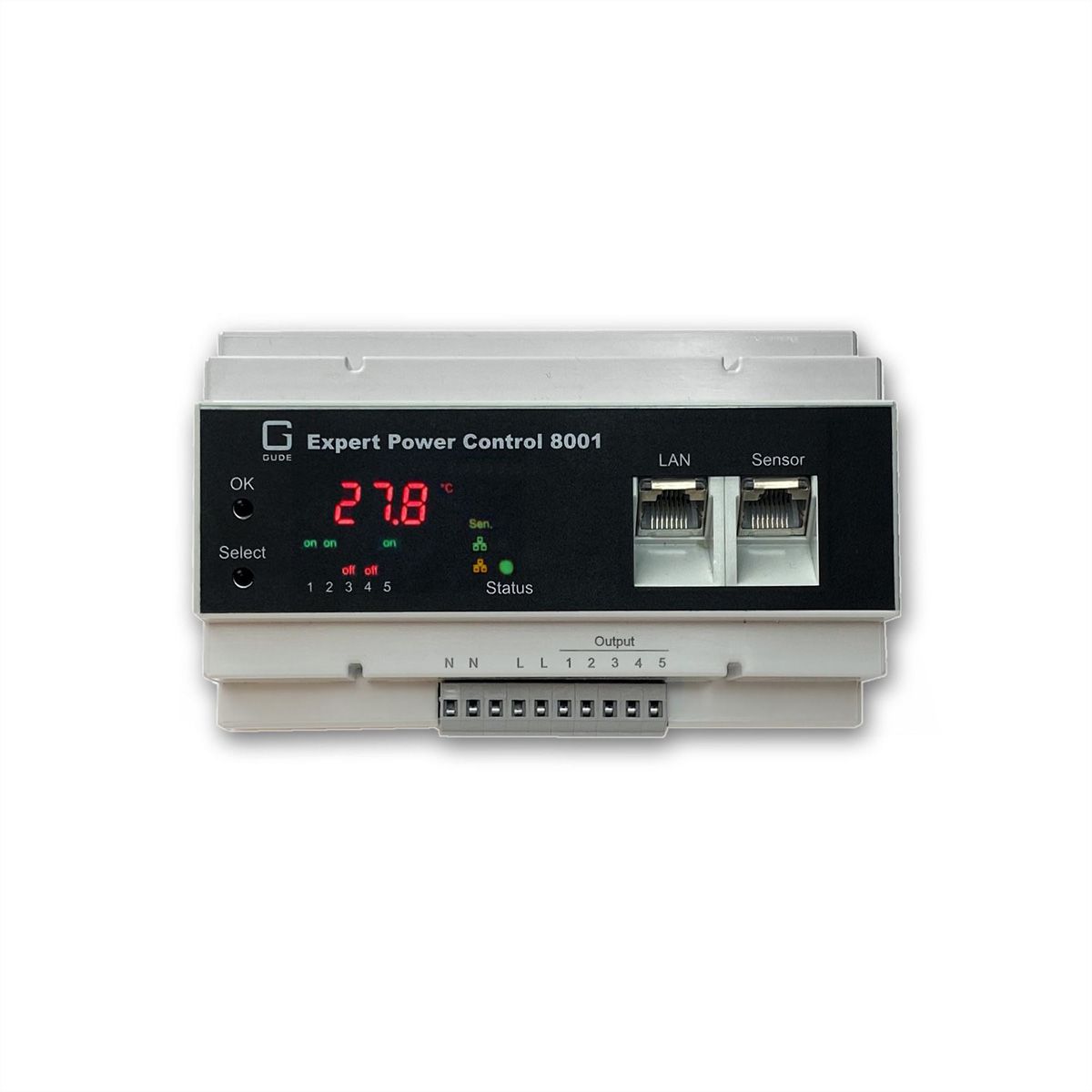 GUDE 8001-1 EPC NET 5x Relais, 1 port capteur, mesure, rail DIN