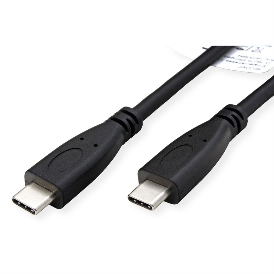 ROLINE RM Câble USB 3.2 Gen 2, C-C, M/M, 4K UHD-1, 10Gbit/s, Emark, 100W, noir, 1 m